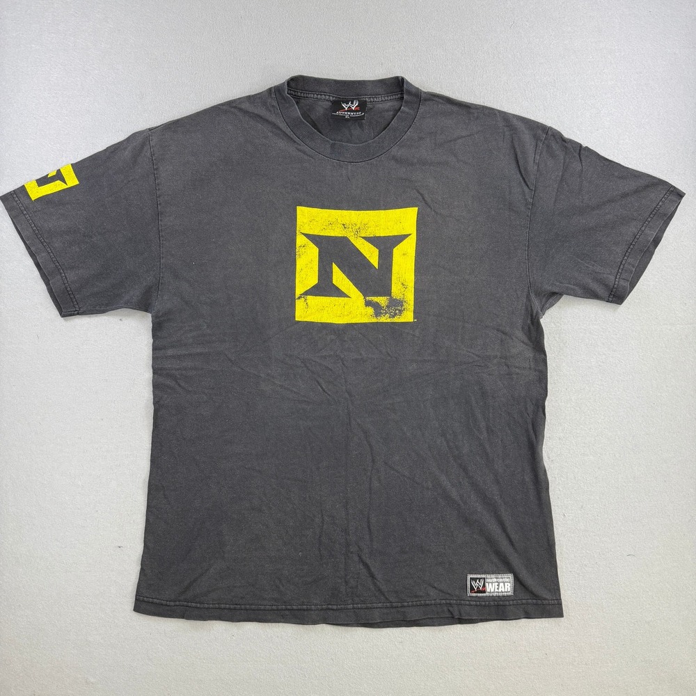 Vintage WWE Authentic Nexus T-Shirt Men XL Black CM Punk Wrestling Tee Y2K 2008